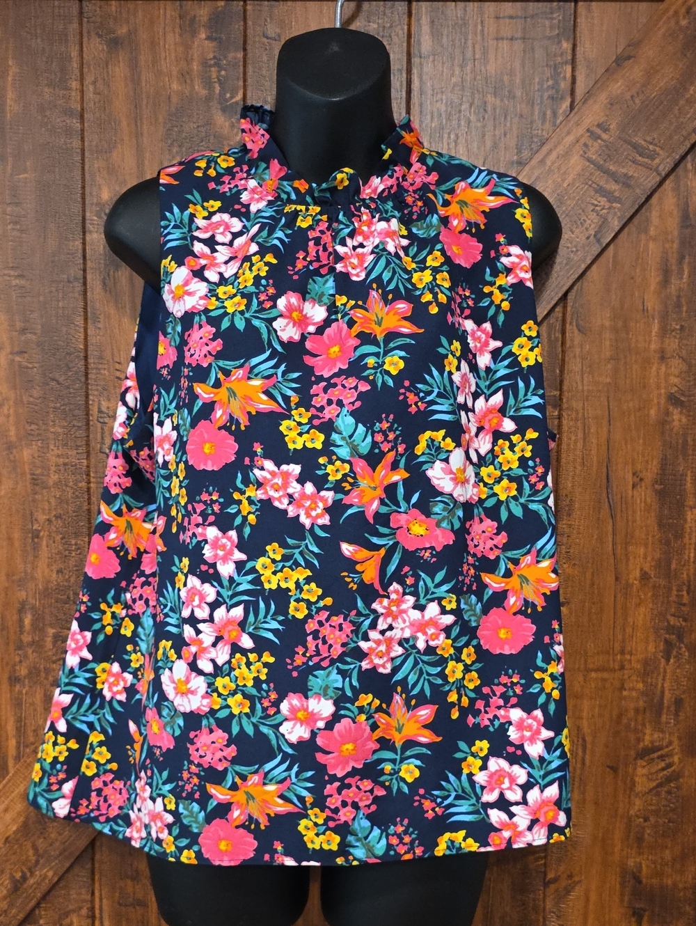 J.Crew Floral Tank swing Top L